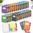 Multicolor 48-Set Spiral Notebook Bulk with Pens, Lined Pages, Sticky ...