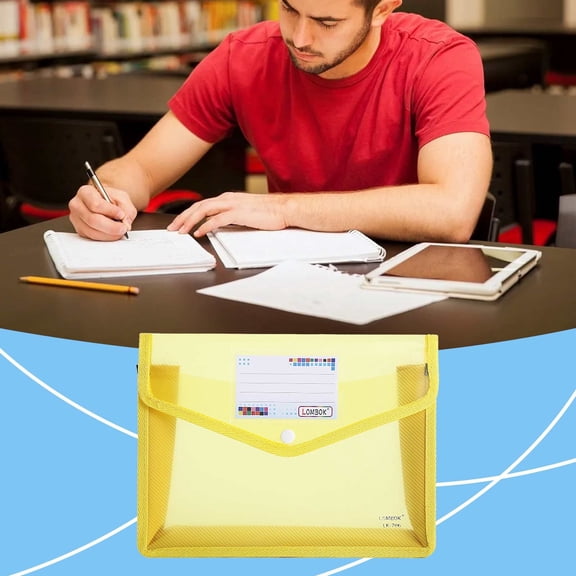 Multicolor A5 Plastic File Folders, Clear Expandable Document Pouches with Pocket for Office Student Paper Arrangement