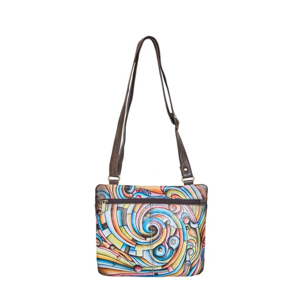 Sishka Womens Abstract Multicolor Hand-Painted Leather Ladies Bags – Slim Crossbody, Sling & Shoulder Artistic Stylish Purse