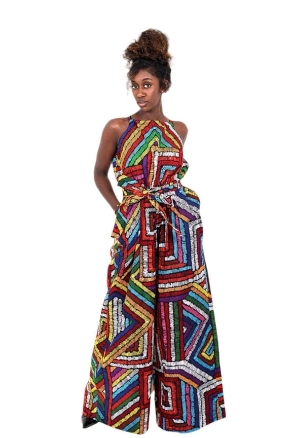 Multicolor African Print Ankara Women's Jumpsuit S