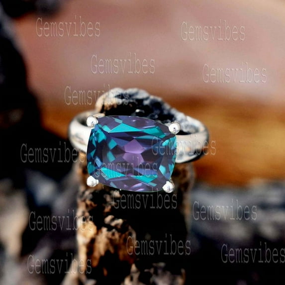 Multicolor Alexandrite Ring S925 Sterling Silver Ring June Birthstone Ring For Women Promise Gift For Her Handmade Gemstone Ring