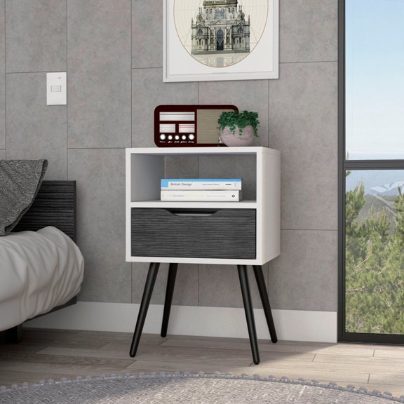 Multicolor Appearance - One Drawer Storage Solution - Nightstand by Bed - Visual Appeal