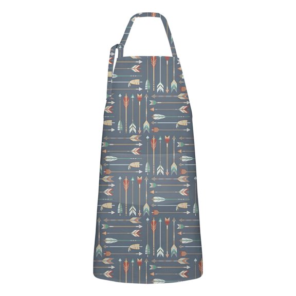 Multicolor Arrow Pattern Apron-Garden Aprons for Women with Pockets-Cotton Linen Waterproof Kitchen Cooking Gardening Aprons Adjustable for Kitchen,Cooking,BBQ and Salon 33x27 Inch