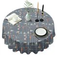 thumbnail image 1 of Multicolor Arrow Pattern Round Tablecloth 60"x60",Wrinkle Wipeable Table Cloth for Kitchen Dining Room Picnic Patio Party, 1 of 6