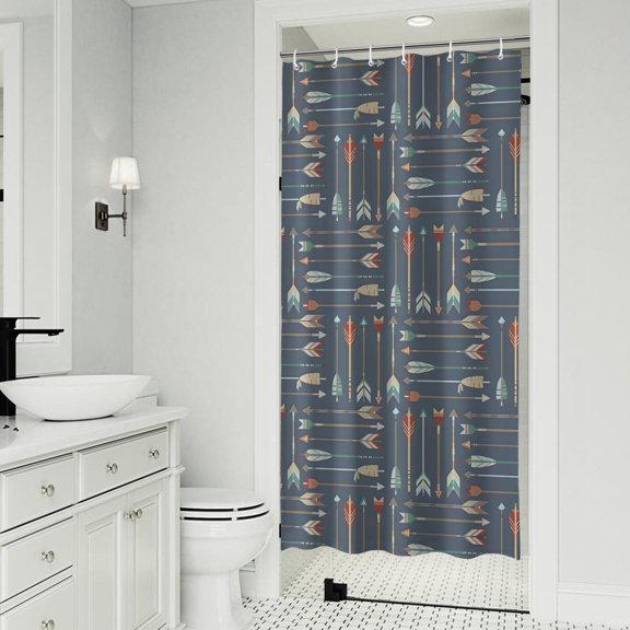Multicolor Arrow Pattern Shower Curtain 36"x72" ,Bathroom Decorative Shower Curtains Set with 12 Hooks,Modern Waterproof Washable Shower Curtain