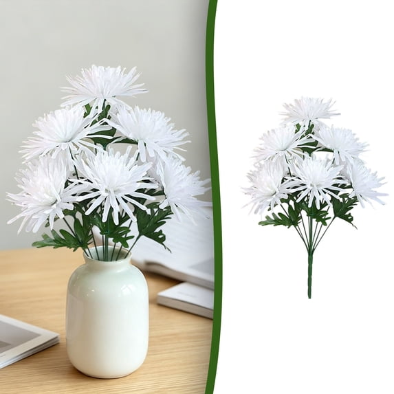 Multicolor Artificial Chrysanthemum Bouquet, Realistic Faux Flowers for Tomb Sweeping Funeral Memorial Service