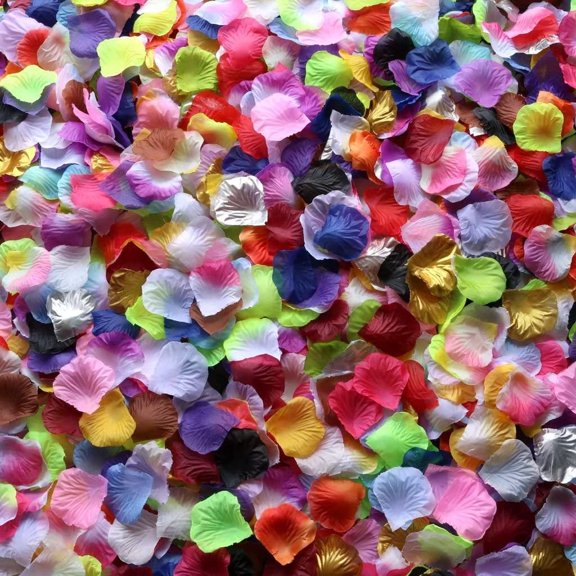 Multicolor Artificial Silk Rose Petals Fake Petal Flower Decoration for Wedding Party - 2000 PCS