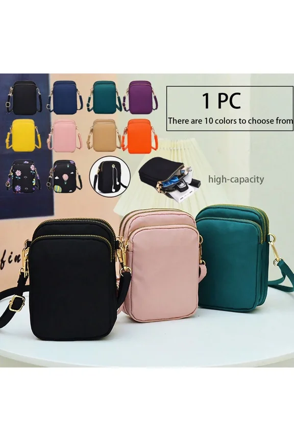 Multicolor Bag With Phone Pocket And Adjustable Strap