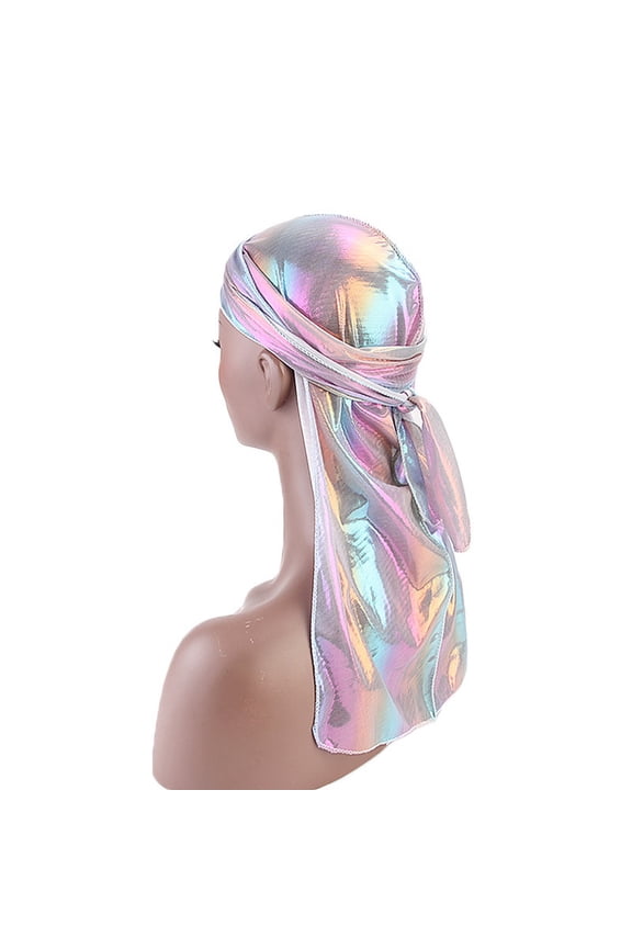 Multicolor Baseball Caps Men/Women Silk Polyester Bandana Hat Durag Rag Tail Headwrap Headwear Gift