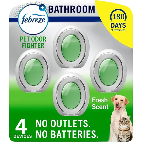 Multicolor Bathroom Air Freshener, Odor-Fighting, Plug in Alternative, Air Fresheners for Home, Bathroom, Kitchen, and Closet, Heavy Duty Pet Scent, 4 Count