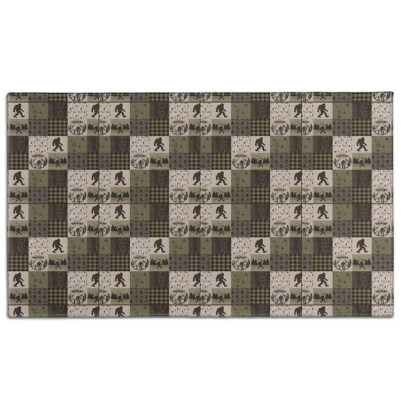 Multicolor Bigfoot and Camping Pattern Door Rugs,Washable Non Slip Door Mats Indoor,Decorative Door Mats,Entry Mat Indoor for Entrance,Bedroom,Kitchen,Bathroom,17"x30"