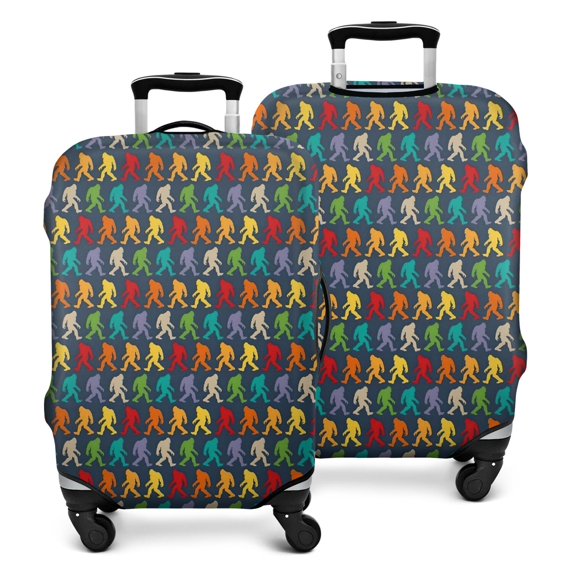 Multicolor Bigfoot Pattern Luggage Cover Fashion Suitcase Cover Baggage Covers Fit 25-28 Inch Luggage (Go Travel)