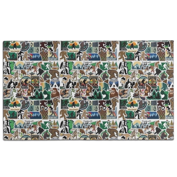Multicolor Bigfoot and Sticker Pattern Door Rugs,Washable Non Slip Door Mats Indoor,Decorative Door Mats,Entry Mat Indoor for Entrance,Bedroom,Kitchen,Bathroom,17"x30"