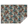 thumbnail image 1 of Multicolor Bigfoot and Text Pattern Rectangle Tablecloth 60"x84",Waterproof Polyester Rectangle Table Cloth, Wipeable Spillproof Polyester Tablecloth for Dining, Camping, Indoor and Outdoor, 1 of 5
