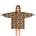 thumbnail image 1 of Multicolor Bigfoot and Text Pattern Blanket Hoodies for Kids 6-13YR Oversize Wearable Blanket Hoodies for Boys Girls Teens, 1 of 7
