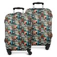 thumbnail image 1 of Multicolor Bigfoot and Text Pattern Luggage Cover Fashion Suitcase Cover Baggage Covers Fit 25-28 Inch Luggage (Go Travel), 1 of 5