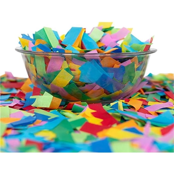 , Multicolor Biodegradable Confetti - Rectangular Fluttering Tissue Paper Confetti for Cannon and Launcher use - Best for Holidays, Birthday, Wedding, and Parties - 1 lb, 16 oz
