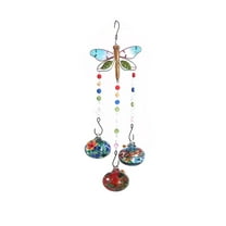 Multicolor Bird Feeder, Outdoor Garden Hanging Dragon Fly Shape 3 Painted Glass Ball Bird Feeder, Colorful Bird Feeder Gifts for Bird Lover (1Pc)