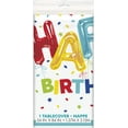 thumbnail image 1 of Multicolor Birthday Rectangular Plastic Table Cover, 1 of 2