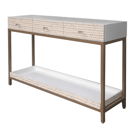 Multicolor Bone Inlay Entryway Table – Handcrafted Console for Modern Home Décor