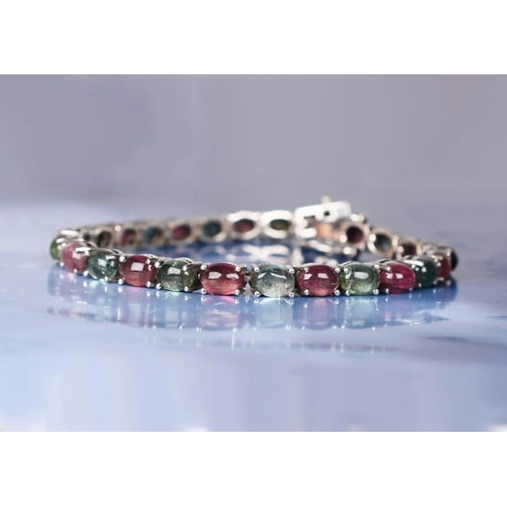 Multicolor CZ Tourmaline Tennis Bracelet Bridal Bracelet Oval shaped Wedding Bracelet,Promise gifts Colorful Bracelet Gifts
