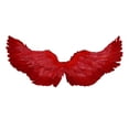 thumbnail image 1 of Multicolor Carnival Angel Feather Floating Wings Mardi Gras Feather Fairy Wings with Elastic Straps Masquerade Party Supply Photo Props for Gifts Favors Birthday Wedding(Red,31.49x15.74 Inch), 1 of 3