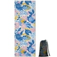 thumbnail image 1 of Multicolor Cartoon Floral and Leaf Pattern Hot Yoga Mat Towel Non Slip for Hot Yoga - Quick-Drying Yoga Mat Cover with 4 Corner Pockets with Travel Bag - Hot Yoga Towel Non Slip 74"x26", 1 of 6