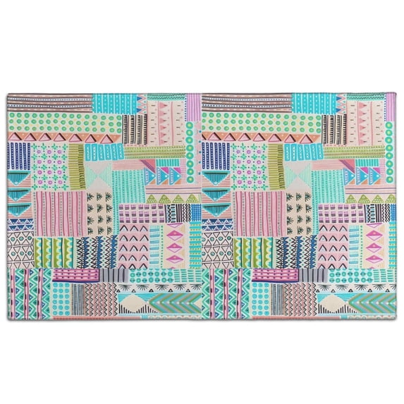 Multicolor Cartoon Geometric and Striped Pattern Door Rugs,Washable Non Slip Door Mats Indoor,Decorative Door Mats,Entry Mat Indoor for Entrance,Bedroom,Kitchen,Bathroom,17"x30"