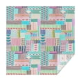 thumbnail image 1 of Multicolor Cartoon Geometric and Striped Pattern Square Tablecloth,Waterproof Square Table Cover,Wipeable Spillproof Washable Table Cover for Home Kitchen Party Decor 42"X42"(107x107cm), 1 of 6