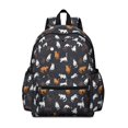 thumbnail image 1 of Multicolor Cat Blue Pattern Cute School Backpack with Padded Back and Adjustable Shoulder Straps 13.4"x11"x4.7", 1 of 5