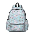thumbnail image 1 of Multicolor Cat Head White Pattern Cute School Backpack with Padded Back and Adjustable Shoulder Straps 13.4"x11"x4.7", 1 of 5
