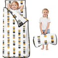 thumbnail image 1 of Multicolor Cat Head White Pattern Teens Toddler Nap Mat with Pillow, Sleeping Mat Bag for Preschool Daycare 60"x20", 1 of 6
