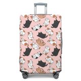 Multicolor Cat Pink Pattern Luggage Cover,Stretch Luggage Protective ...