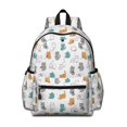 thumbnail image 1 of Multicolor Cat White Pattern Cute School Backpack with Padded Back and Adjustable Shoulder Straps 13.4"x11"x4.7", 1 of 5
