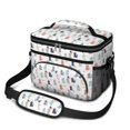thumbnail image 1 of Multicolor Cat and Balloon White Pattern Insulated Lunch Box for Women Men, Medium Leakproof Cooler Bag with Adjustable Strap, 10"x6.7"x8", 1 of 5