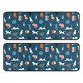 thumbnail image 1 of Multicolor Cat and Fishbowl Blue Anti Fatigue Kitchen Rugs Set Of 2, Non Slip Washable Decorative Floor Mats for Sink Laundry and Home Use, 17"x47", 1 of 5