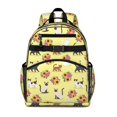 thumbnail image 1 of Multicolor Cat and Flower Yellow Pattern Cute School Backpack Bag for School with Padded Back and Adjustable Shoulder Straps 15.25"x11.5"x5.25", 1 of 5