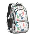 thumbnail image 1 of Multicolor Cat and Moon White Pattern Cute School Backpack Bag with Padded Back and Adjustable Shoulder Straps 16.9 X 12.6 X 5.9 Inches, 1 of 3