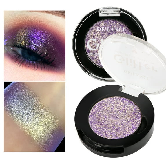 Multicolor Chameleon Shimmer Eyeshadow #2C, Highly Pigmented DuoChrome Multicolor Purple Eyeshadow, Holographic Pigment Glitter Eyeshadow