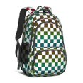 thumbnail image 1 of Multicolor Checkered Pattern Backpack for School, Cute School Bag with Adjustable Shoulder Straps and Padded Back, 16.9"x12.6"x5.9", 1 of 4