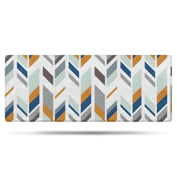 Multicolor Chevron Pattern Bathroom Rugs Mat,Non Slip Microfiber Bathroom Rug,Rubber Backing,Soft Bathroom Mats for Bathroom Floor,Tub and Shower,60x24in(150x60cm)