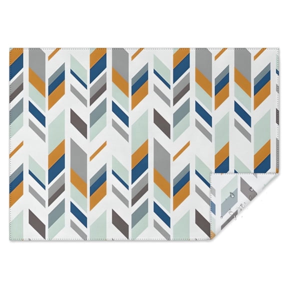 Multicolor Chevron Pattern Rectangle Tablecloth 60"x84",Waterproof Polyester Rectangle Table Cloth, Wipeable Spillproof Polyester Tablecloth for Dining, Camping, Indoor and Outdoor