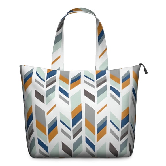 Multicolor Chevron Pattern Travel Tote Bags for Women Carry On,Large Weekender Bags for Women Travel,Multi Functional Duffle Bag for Work,Shopping,Sports