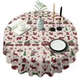 thumbnail image 1 of Multicolor Christmas Camping Pattern Round Tablecloth 60"x60",Wrinkle Wipeable Table Cloth for Kitchen Dining Room Picnic Patio Party, 1 of 6