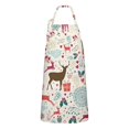 thumbnail image 1 of Multicolor Christmas Deer Apron-Garden Aprons for Women with Pockets-Cotton Linen Waterproof Kitchen Cooking Gardening Aprons Adjustable for Kitchen,Cooking,BBQ and Salon 32"x27", 1 of 7
