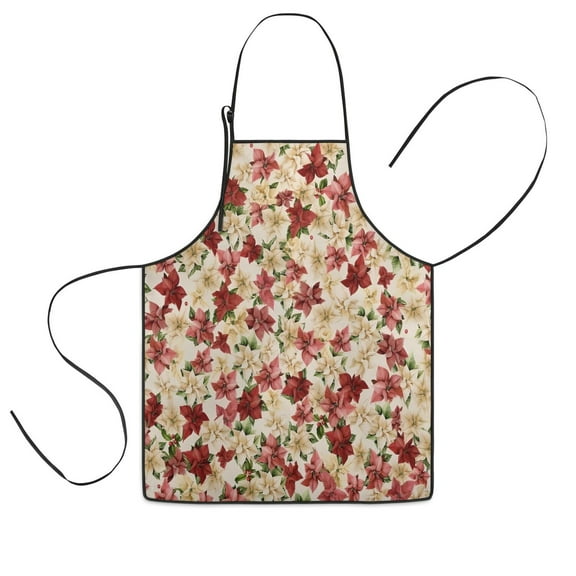 Multicolor Christmas Floral Pattern Kids Aprons for Girls and Boys,Adjustable Neck Strap Toddler Aprons for Kids Cooking Baking