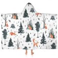 thumbnail image 1 of Multicolor Christmas Forest Pattern Hooded Bath Towel，60"x35" for Ages 3 To 12 Kids, Quick Dry Lightweight Soft Microfiber Hood Beach Towel Cover Up for Kids, 1 of 7