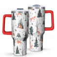 thumbnail image 1 of Multicolor Christmas Forest Pattern Tumbler with Handle and Lid,40oz Double Wall Vacuum Insulated Tumbler,Cups Gift for Women and Men, 1 of 7