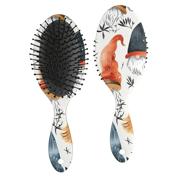 Multicolor Christmas Gnome Pattern Hair Brush,Girls Detangling Hair Brush,Glide Through Tangles with Ease for Wet & Dry Hair,8.8"X2.8"
