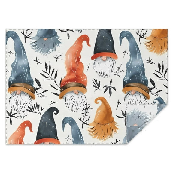 Multicolor Christmas Gnome Pattern Rectangle Tablecloth 60"x84",Waterproof Polyester Rectangle Table Cloth, Wipeable Spillproof Polyester Tablecloth for Dining, Camping, Indoor and Outdoor